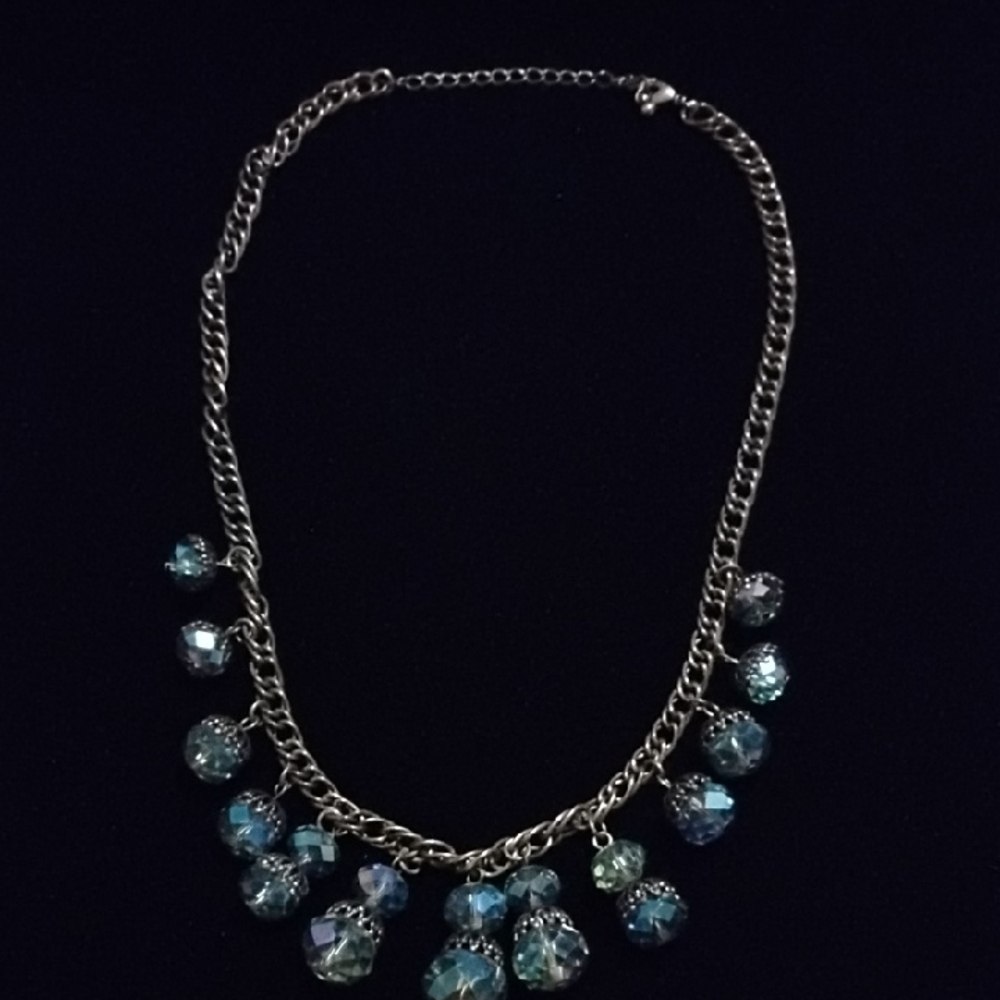 Elegant Blue Crystal Necklace